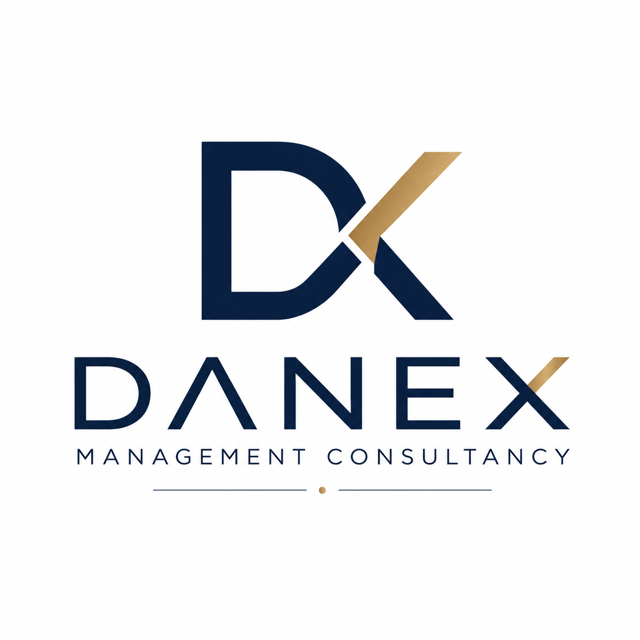 Danex Management Consultancy navy and gold logo